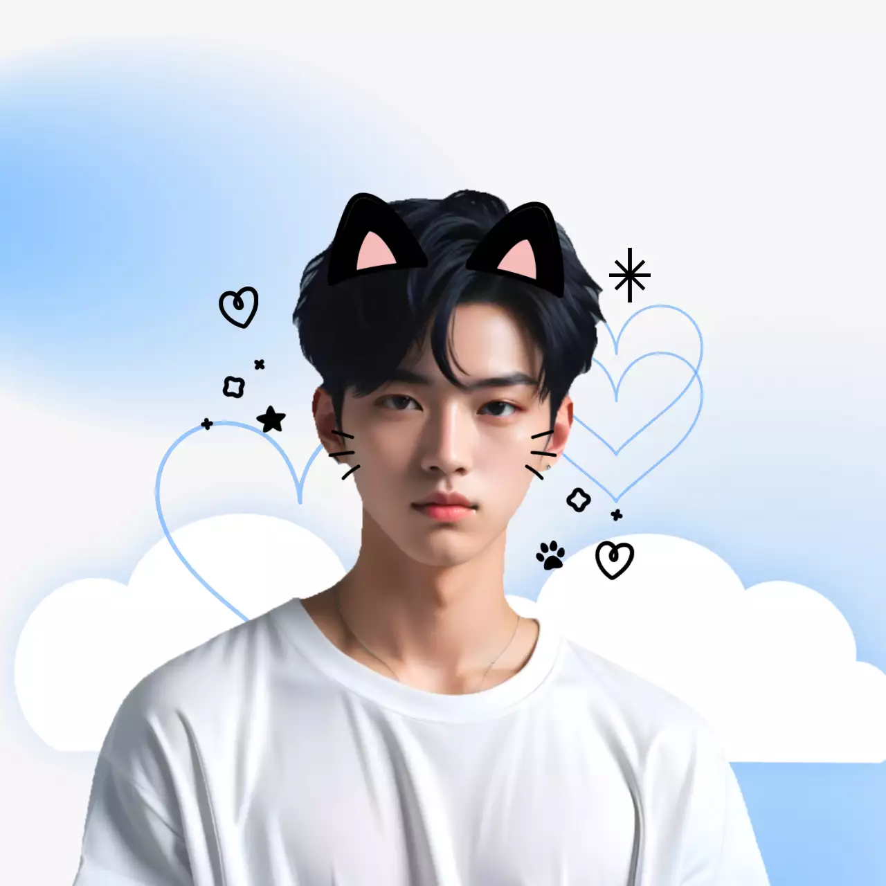 Gepersonaliseerde herdenkingsartikelen voor idolen in blauw kleurverloop