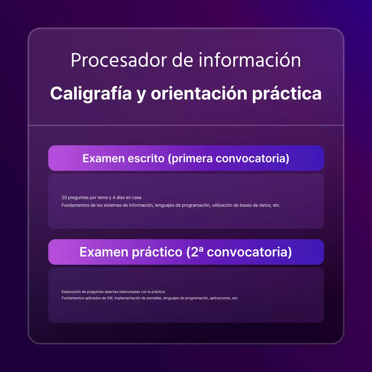 Un simple anuncio de calificación en morado y negro