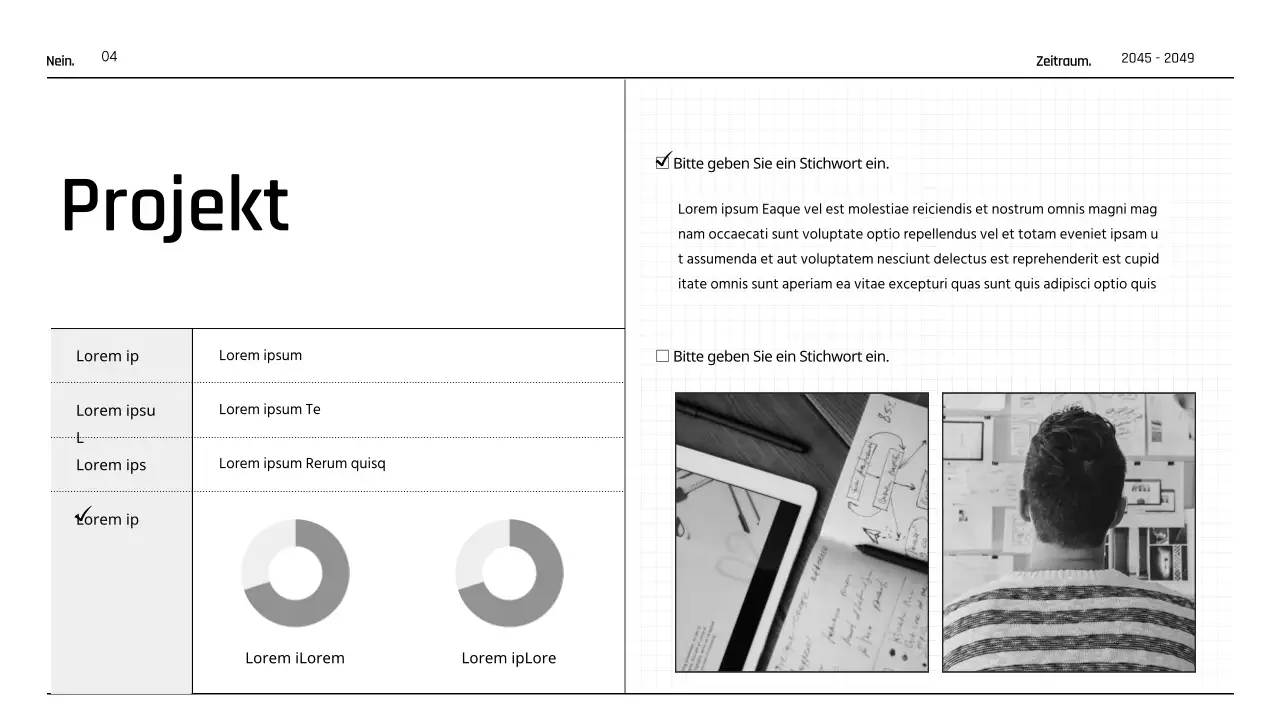 Einfache, bedruckbare Mappe im Tagebuchstil in Schwarz und Weiß