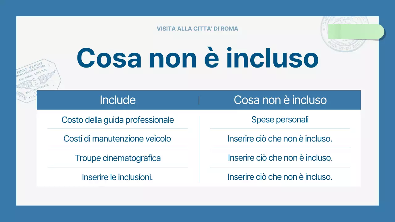 Una moderna guida turistica della città in blu chiaro e blu navy