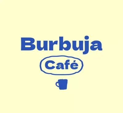 Promoción de una bebida de café amarillo y azul concepto de ilustración