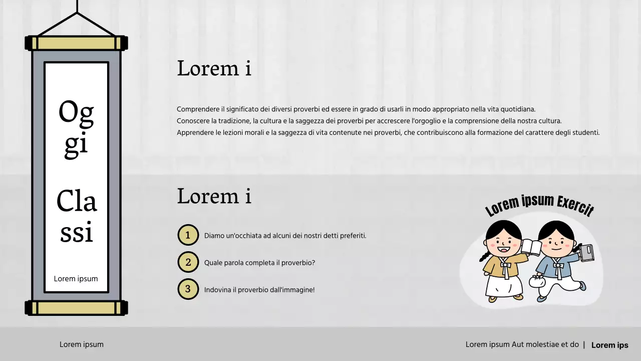 Proverbi tradizionali per la scuola primaria in grigio e blu navy Risorse didattiche