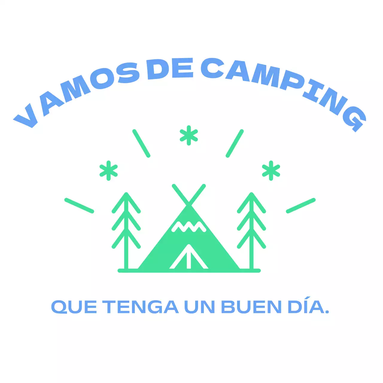 Camping alegre y luminoso con ilustraciones de campamentos