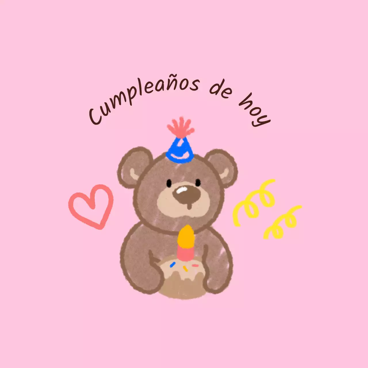 Feliz cumpleaños con simpáticos personajes garabateados