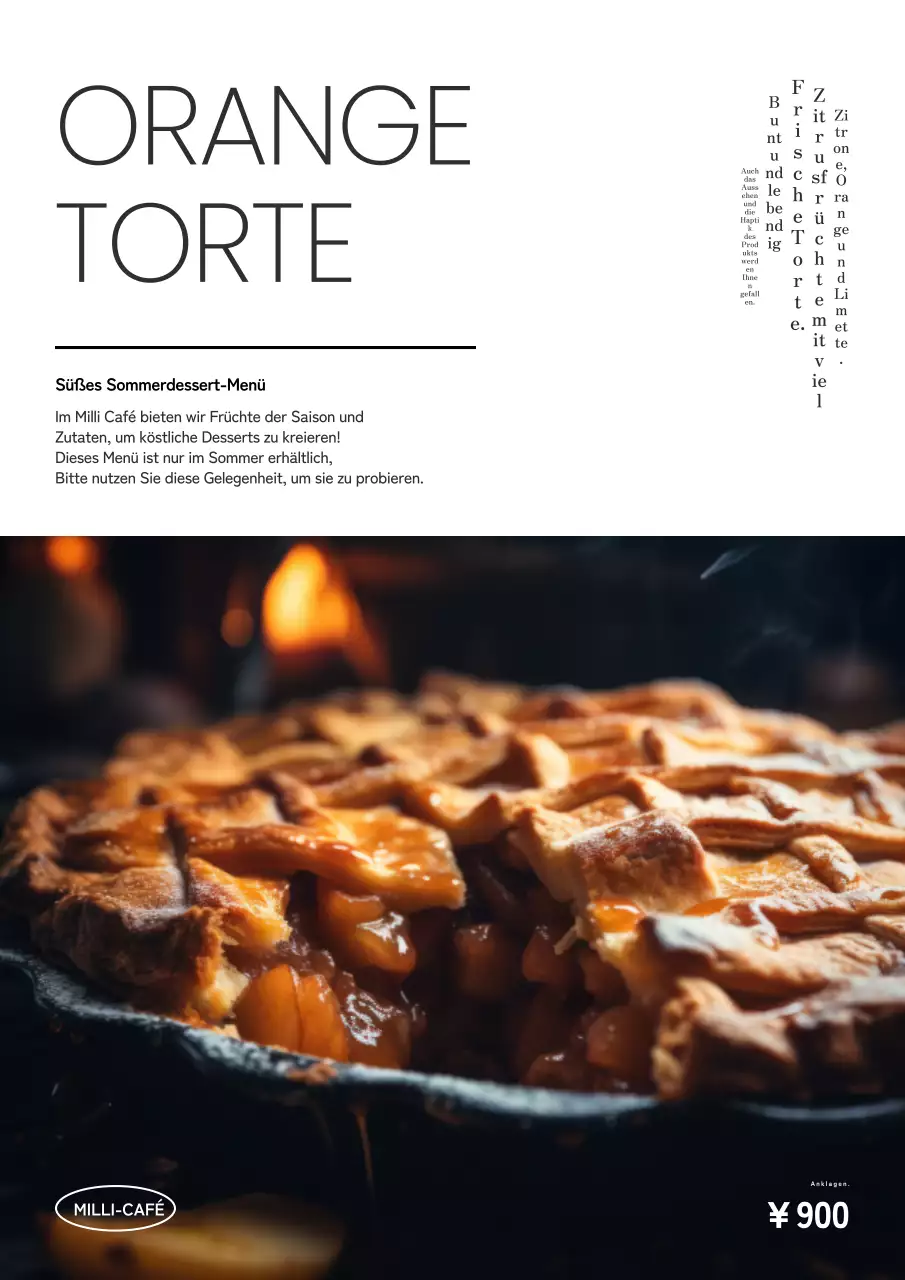 Schwarze einfache Sommerdesserts neue Menüwerbung