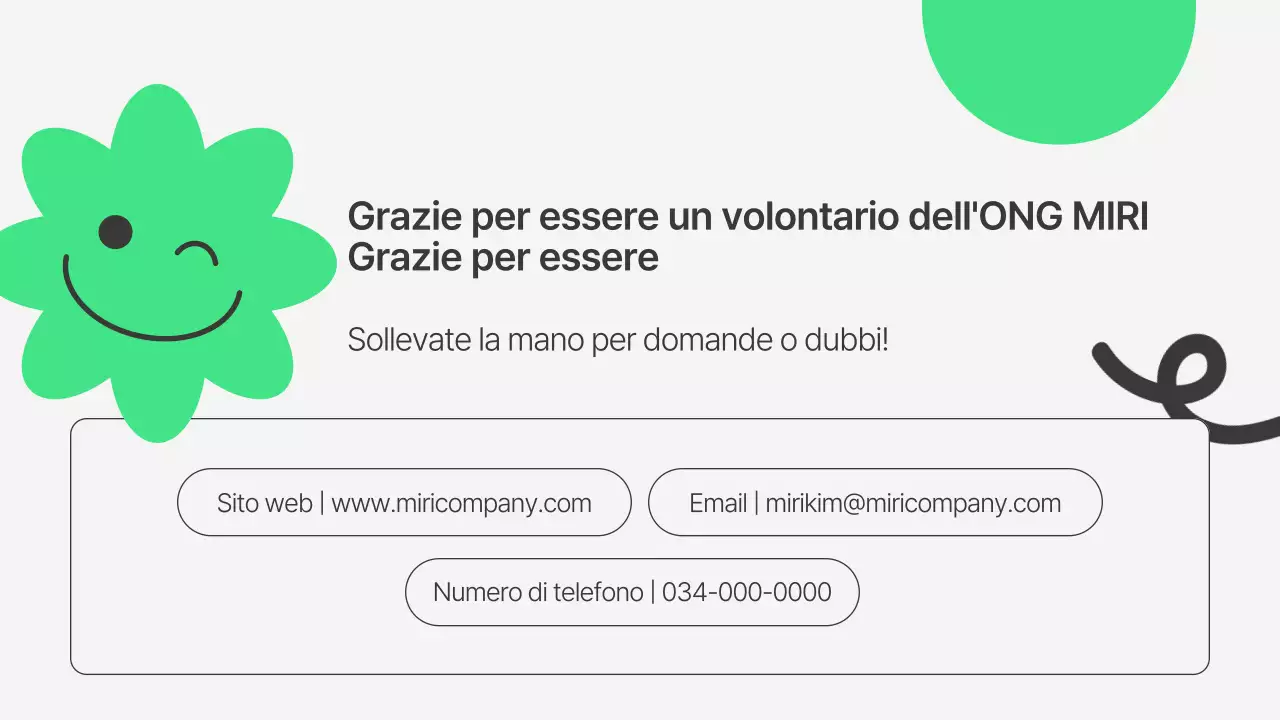 Un'introduzione semplice, verde e grigia al volontariato nelle ONG.