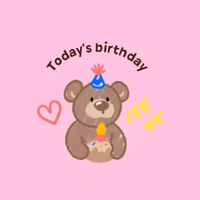 Selamat Ulang Tahun dengan karakter lucu dengan nuansa doodle