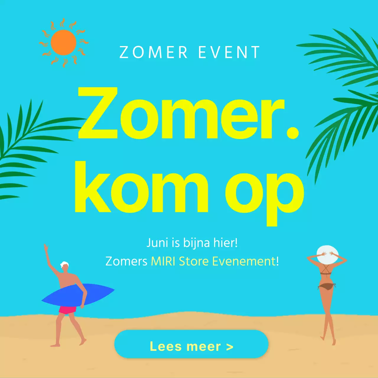 Miniaturen van natuurlijke zomerevenementen in lichtblauw en geel