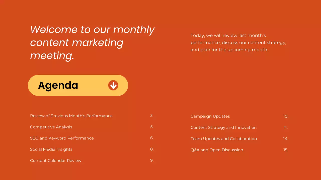 Orange Professional Marketing Presentation