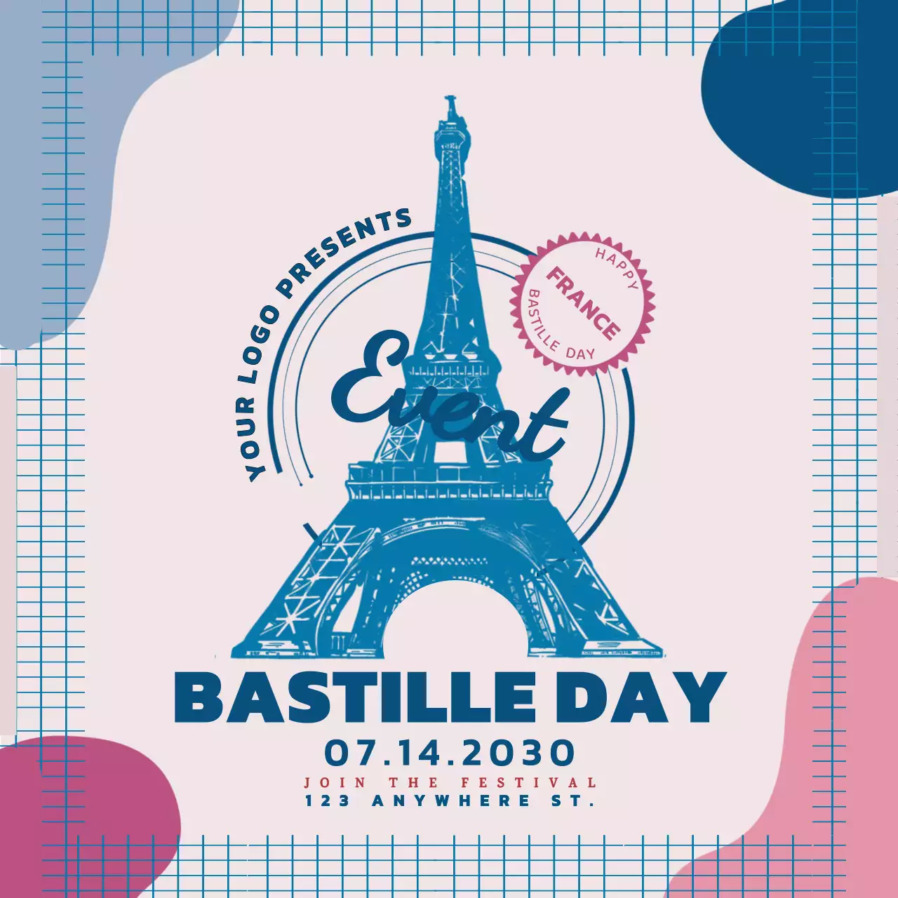 Blue Modern Event Announcement Social Media Post