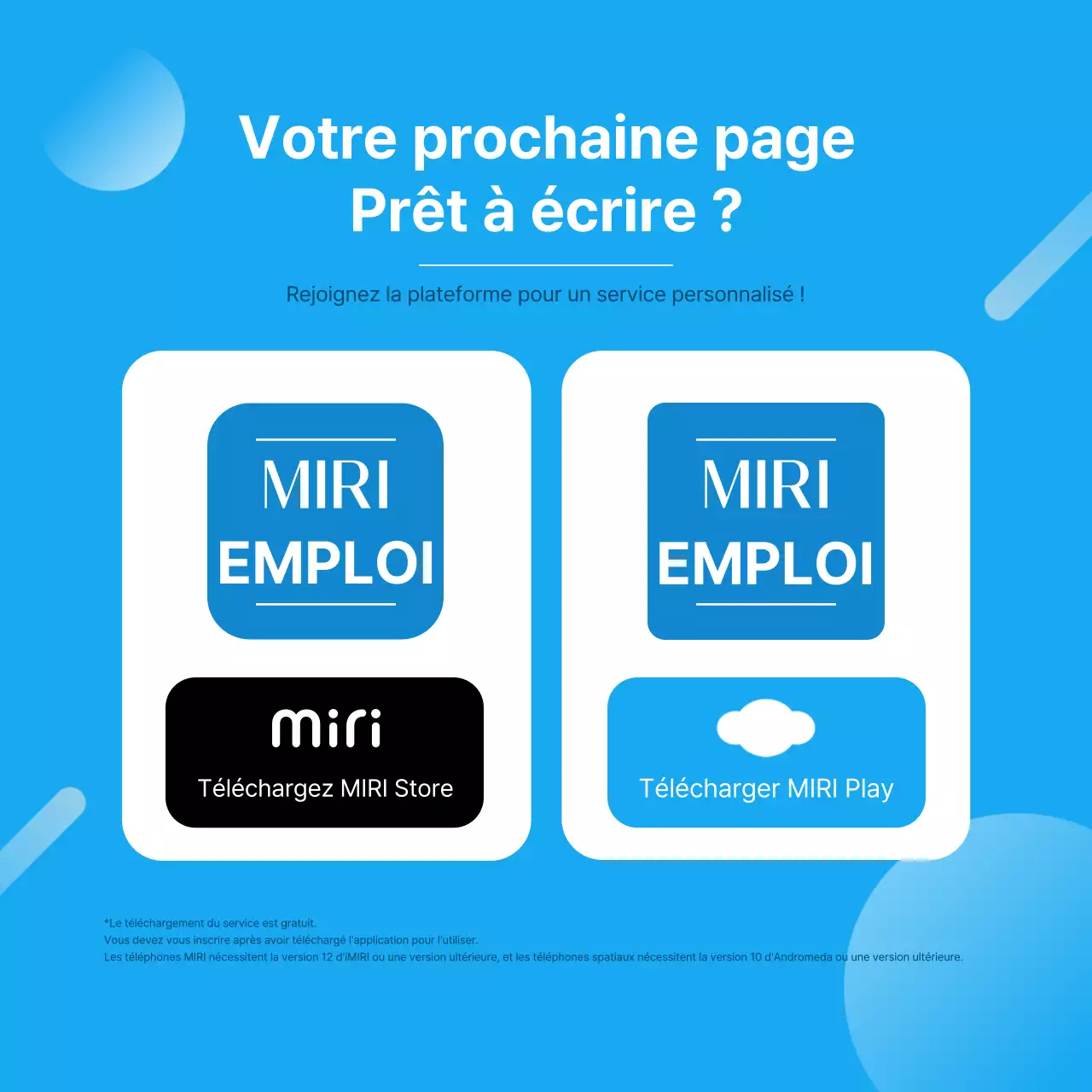 Promouvoir une plateforme moderne de recherche d'emploi en bleu et blanc
