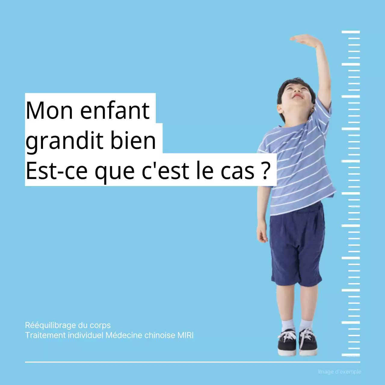 Promotion d'une clinique de médecine chinoise simple pour la croissance des enfants en bleu clair et orange