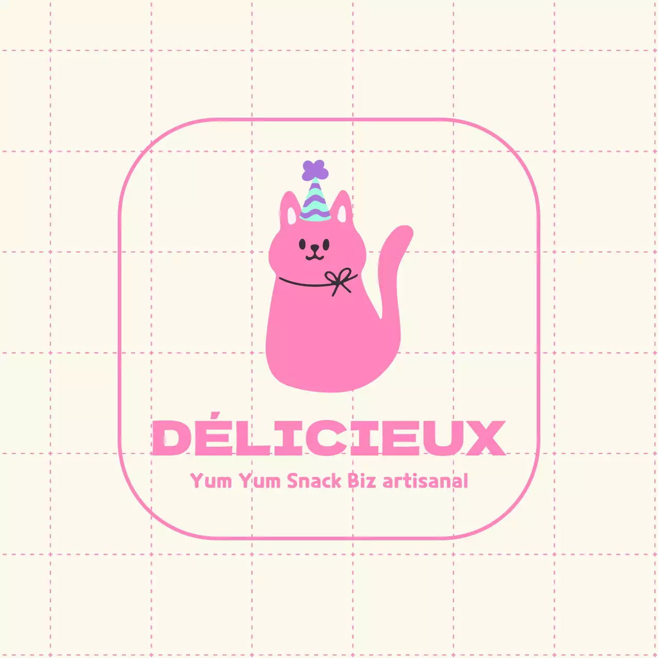 Friandises pour chiens faites maison avec de jolies illustrations de chats en beige et rose