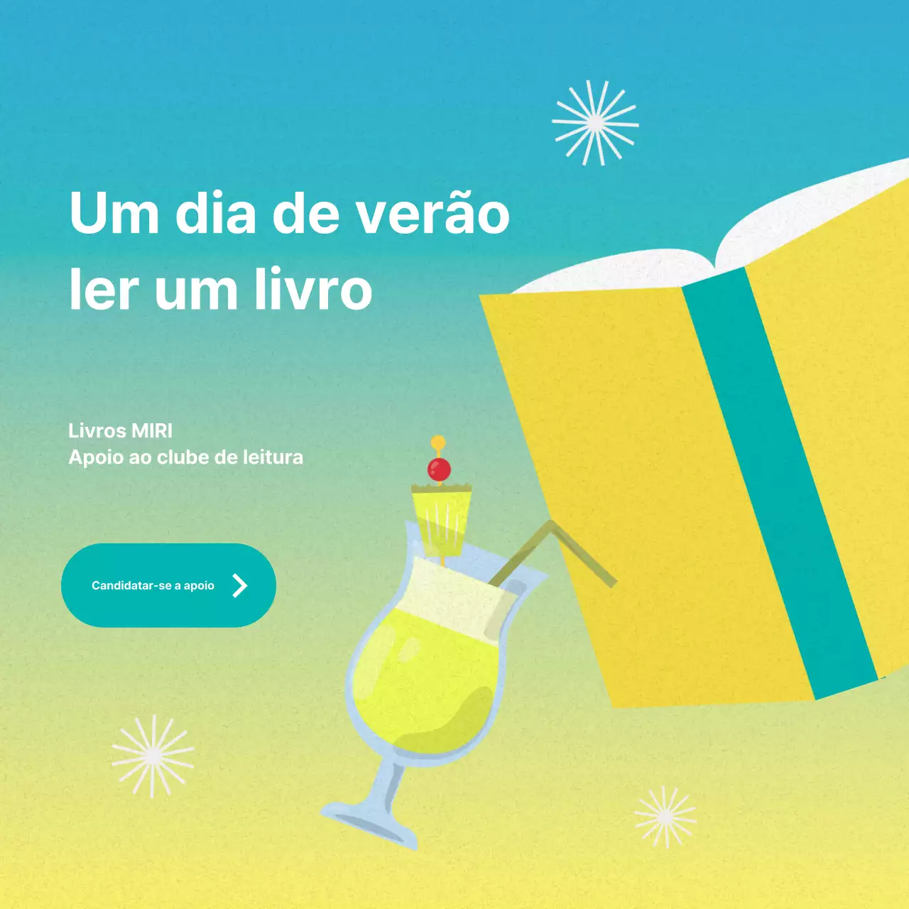 Um post minimalista do clube do livro em amarelo e néon