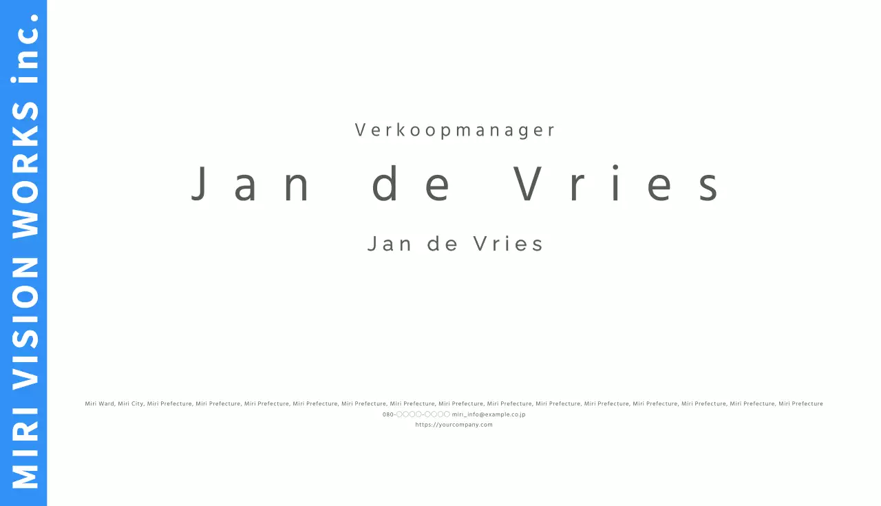 Eenvoudig visitekaartje voor verkoopmedewerker in wit en lichtblauw