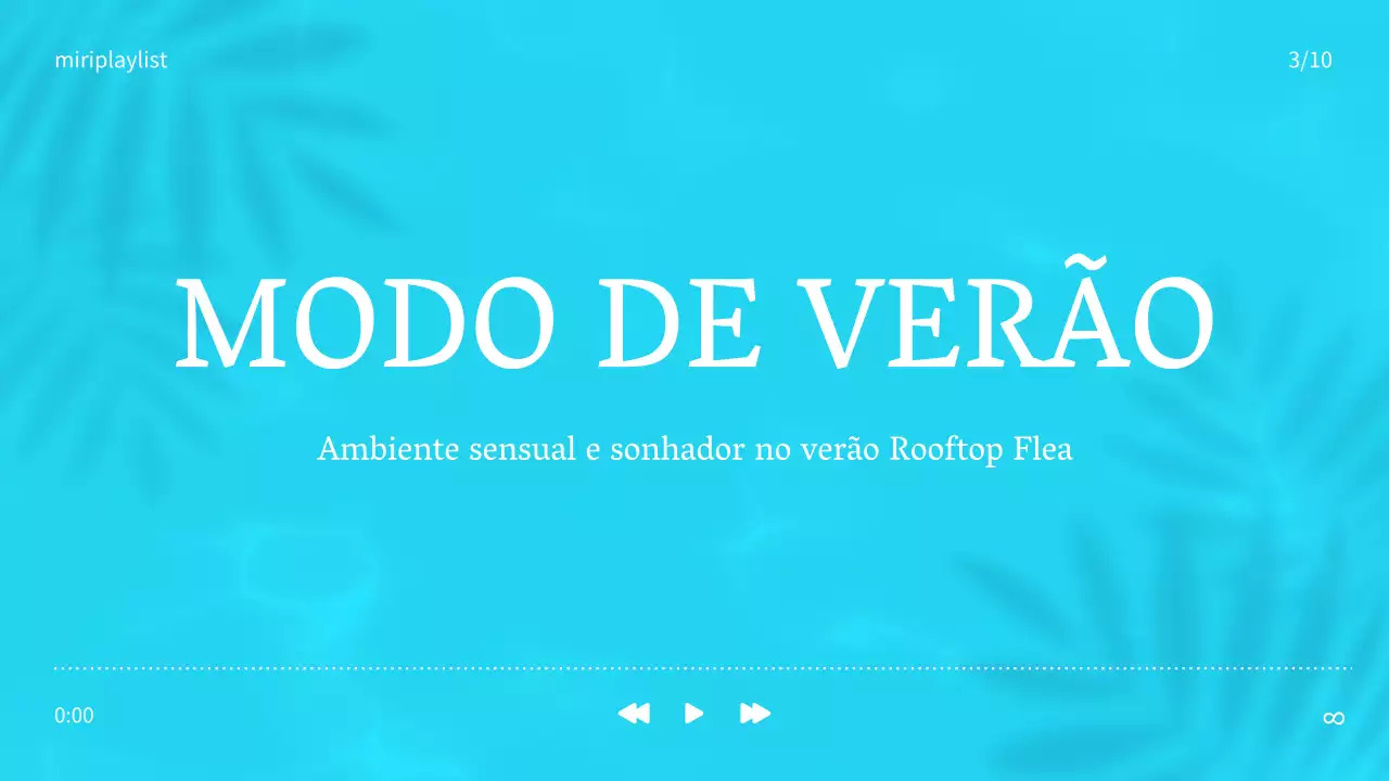 Capa simples para lista de reprodução de música de verão em azul claro e branco