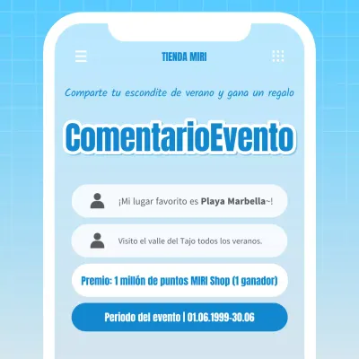 Promociona tu evento con comentarios retro en azul claro