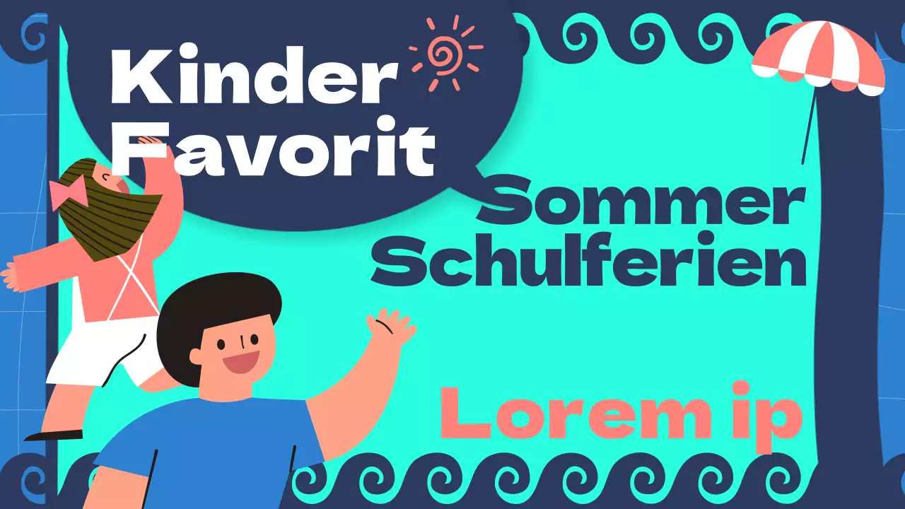 Sommerferien-Präsentation in Minze und Marineblau