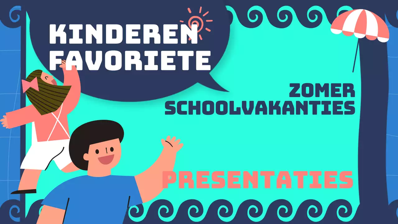 Presentatie voor zomervakantie in mint en marineblauw