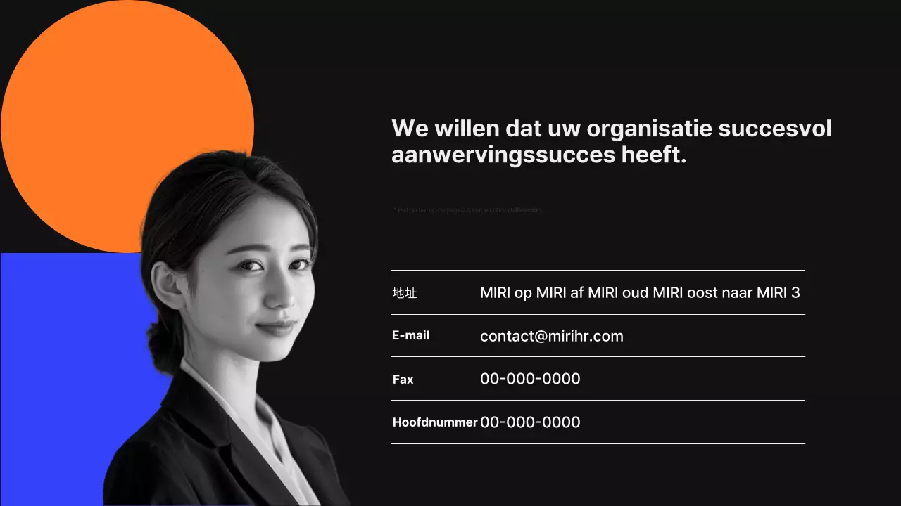 Modern voorstel voor headhunting service in zwart en blauw