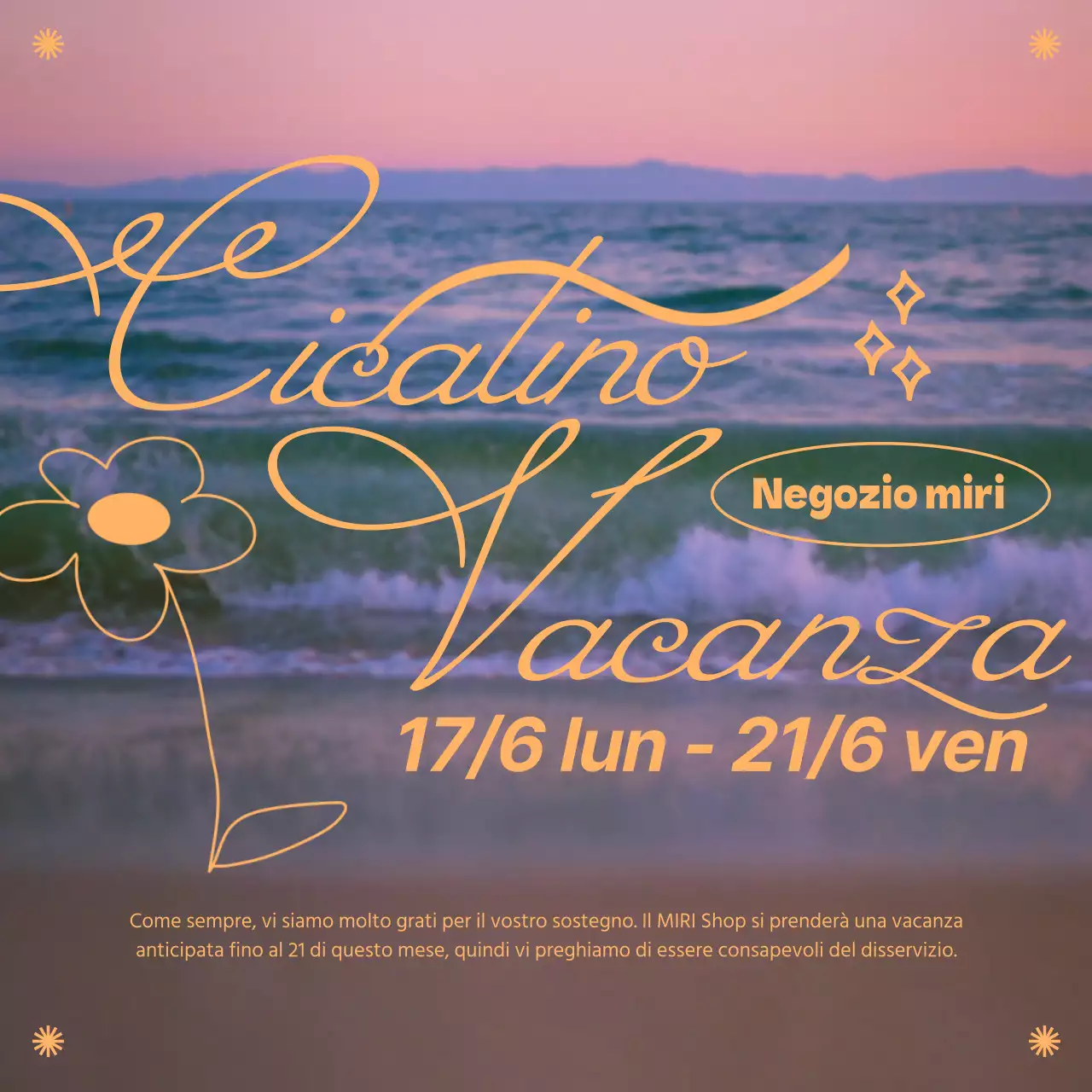 Annunci di vacanze estive in arancione