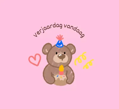 Gelukkige Verjaardag met schattige karakters met een doodle gevoel