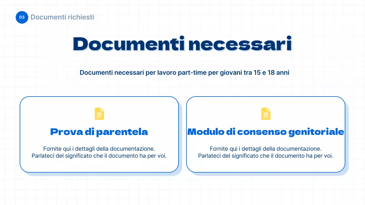 Informazioni sul diritto del lavoro giovanile in stile blu e semplice