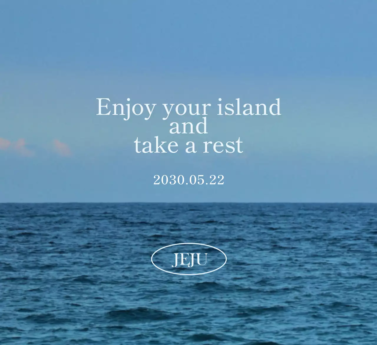 Design an emotional text tourism product with a calming, emotional photo of the ocean in the background.