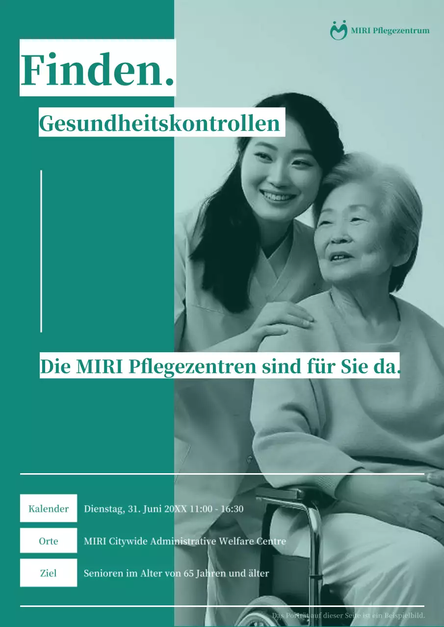 Minze und weiße minimalistische Ankündigung eines kostenlosen Kaugummi-Screenings für ältere Menschen von Tür zu Tür