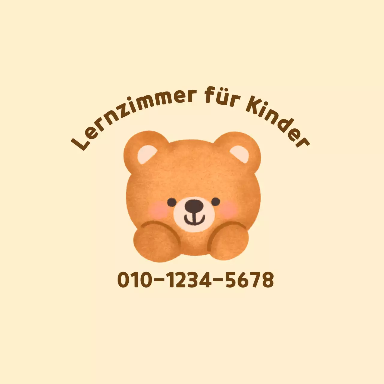 Gelber und brauner Teddybär Illustration für Studie Zimmer Förderung