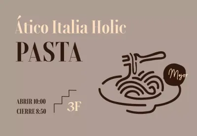 Diseño de señalización con atmosférica moderna ilustración de menú de pasta de estilo occidental