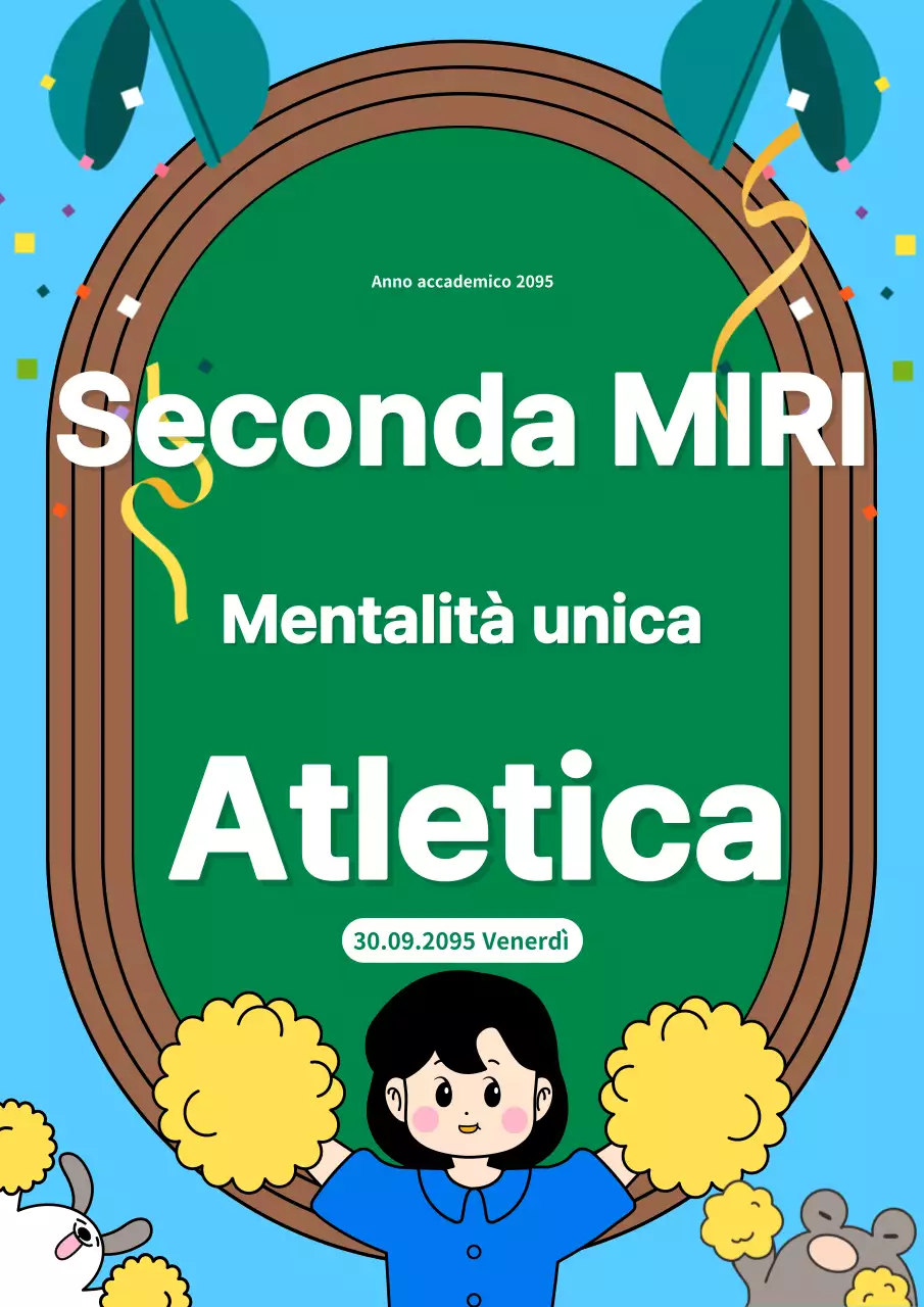 Promuovere una giornata sportiva per le scuole elementari in azzurro e verde