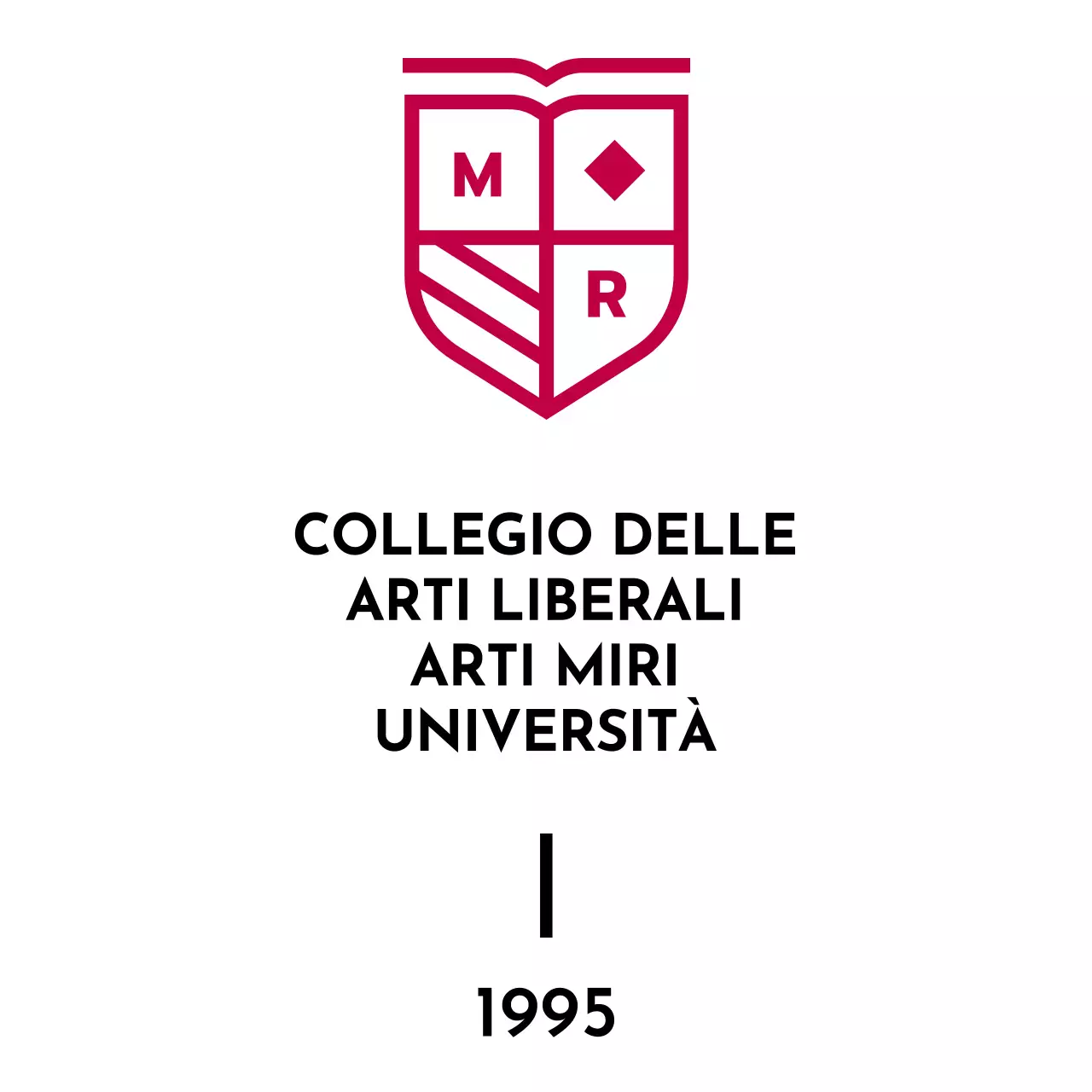 Design con l'emblema della scuola sotto forma di bandiera