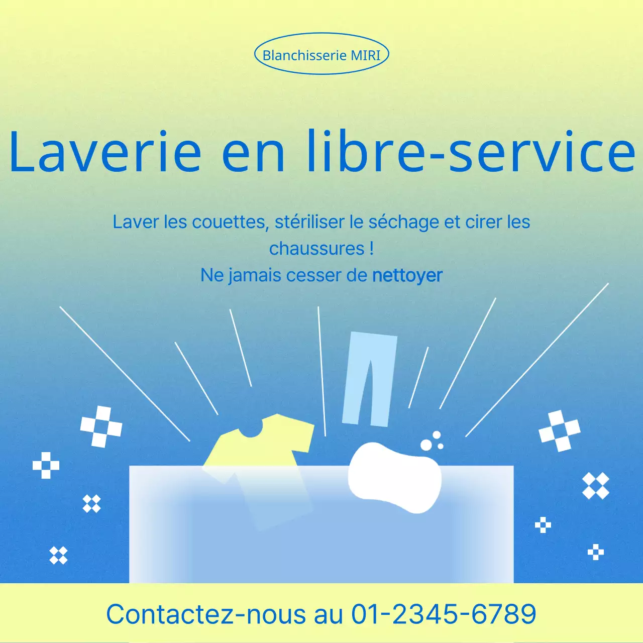 Promouvoir le blanchiment des pièces de monnaie avec des couleurs jaunes et bleues