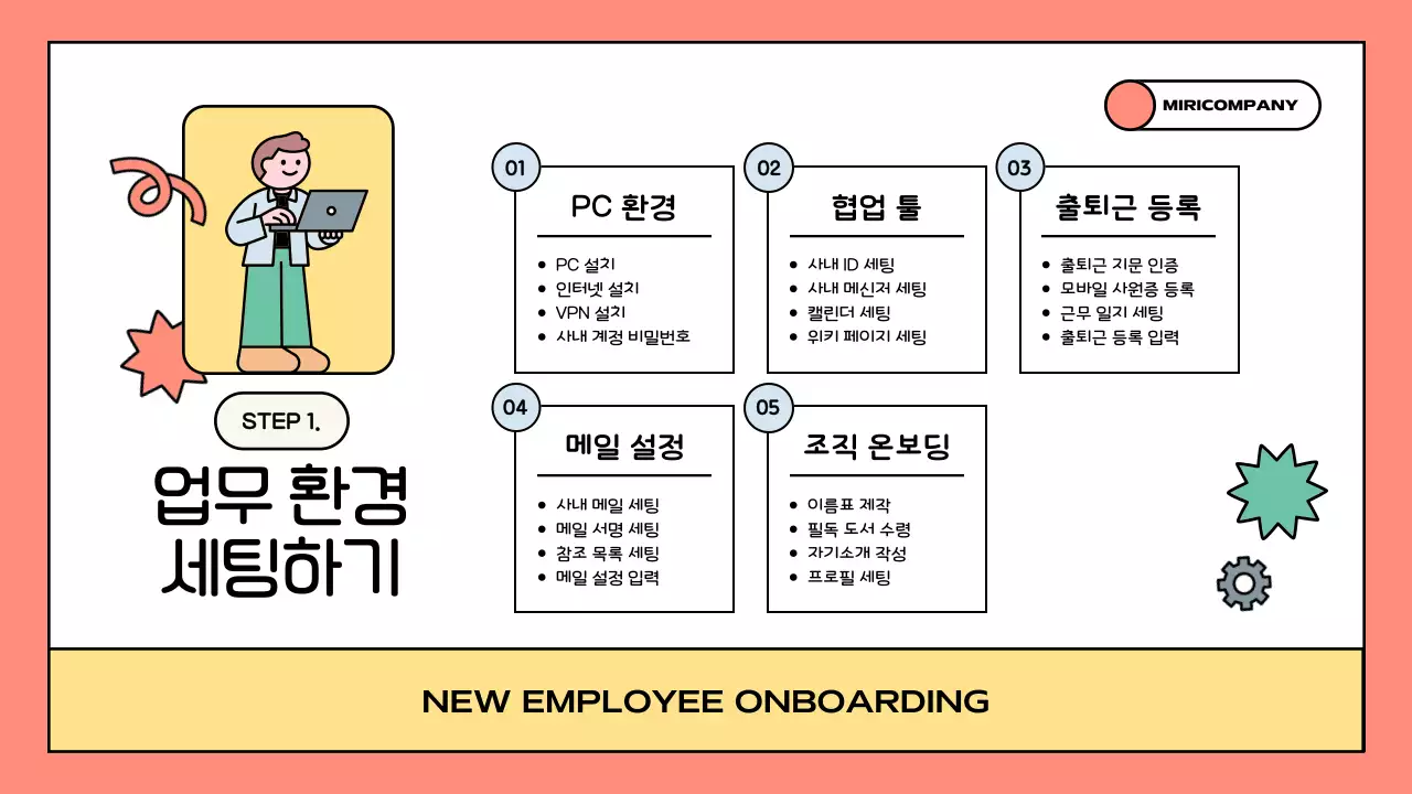 주황 아기자기한 직장 생활 안내