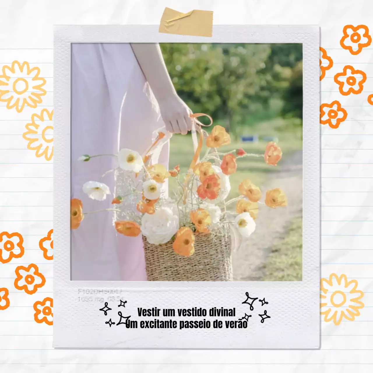 Um bonito postal de sentimentos de verão em cor de laranja