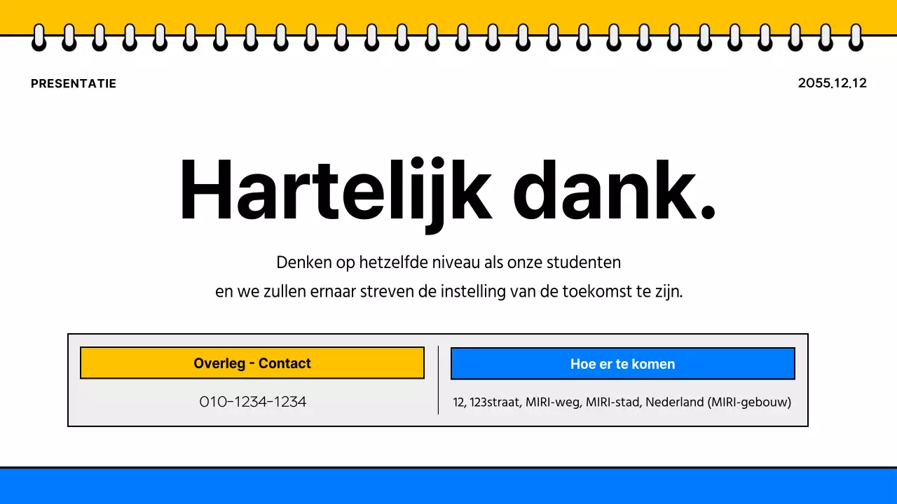 Een eenvoudige geelblauwe schoolbrochure promoten