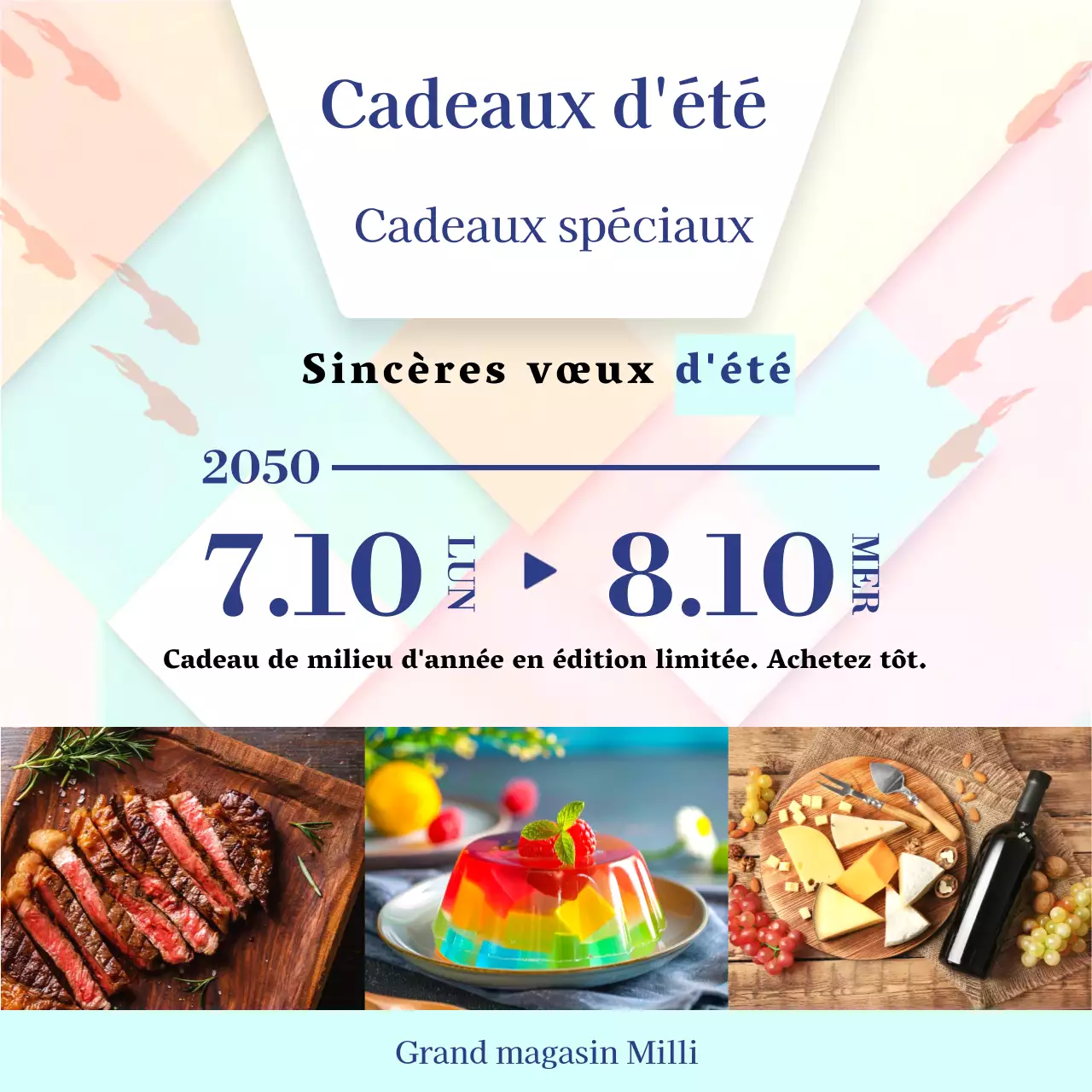 Mignon produit aux couleurs pastel pour la promotion des cadeaux de milieu d'année.