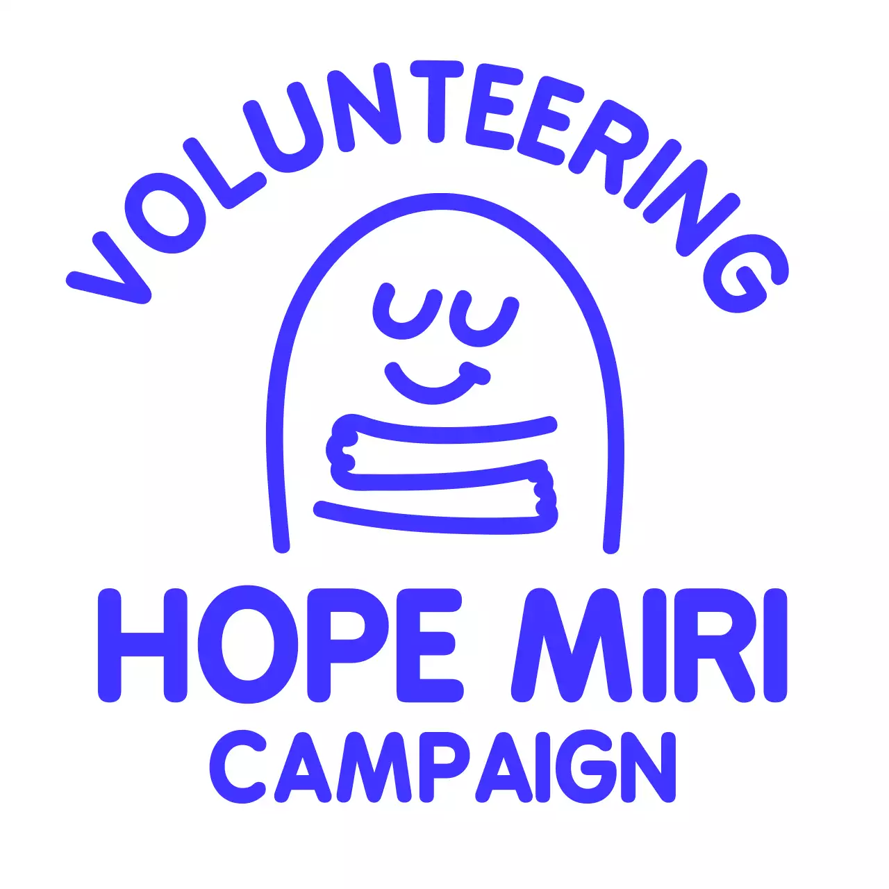 丸いテキストの抱擁イラストキャンペーン