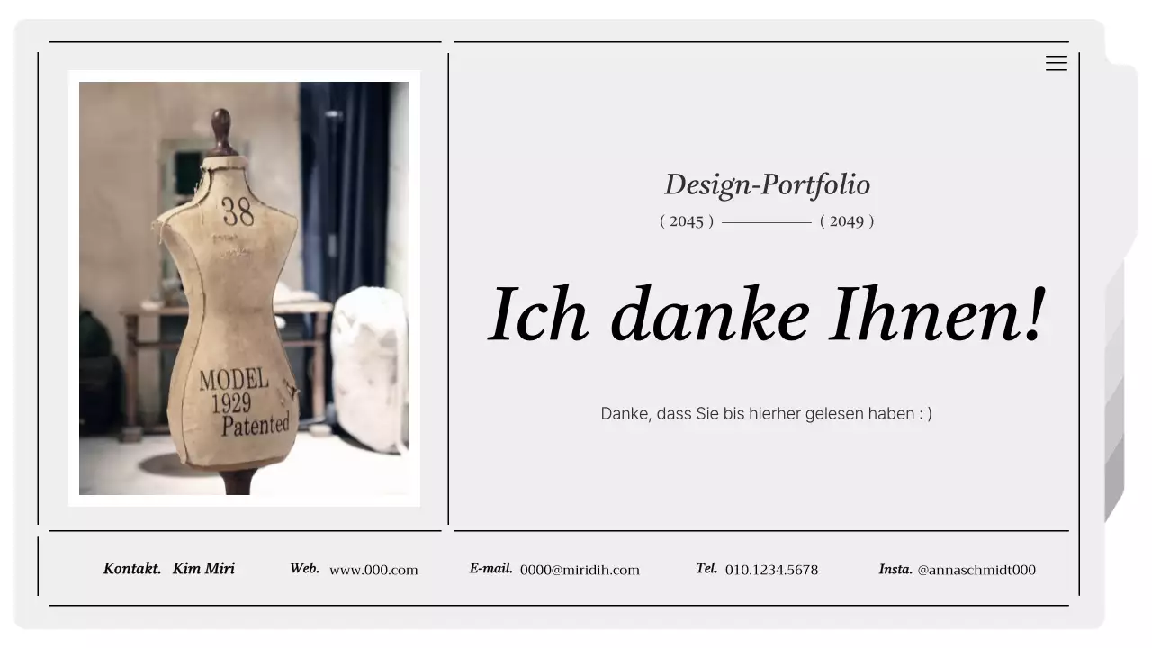 Moderne druckbare Mappe in Grau und Weiß