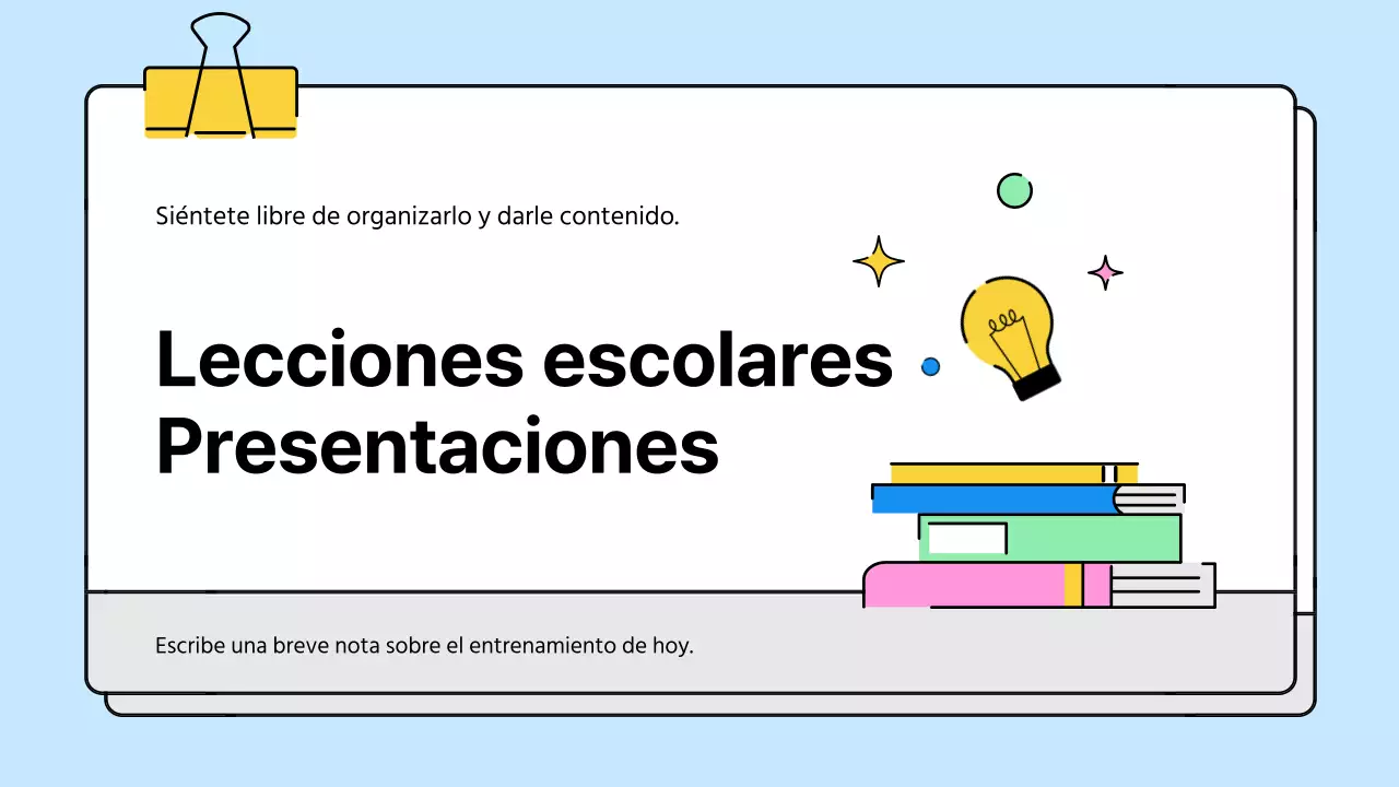 Bonitos recursos escolares en amarillo y azul