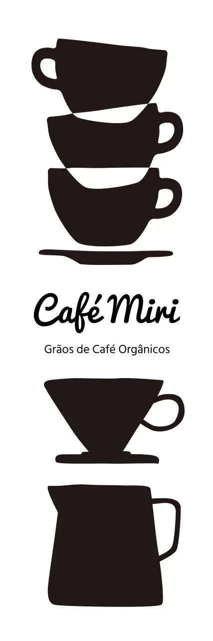 Logótipo do café com chávenas empilhadas