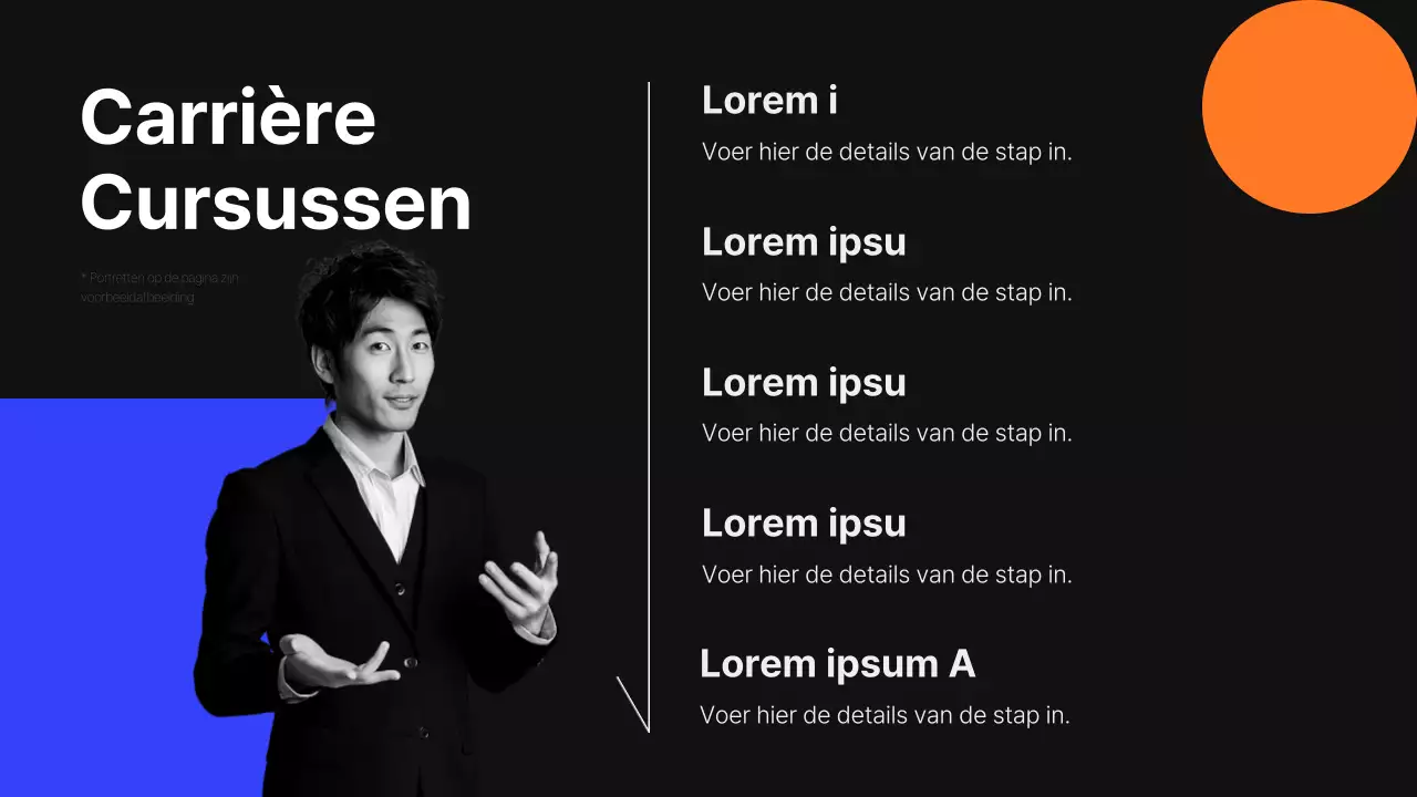 Modern voorstel voor headhunting service in zwart en blauw