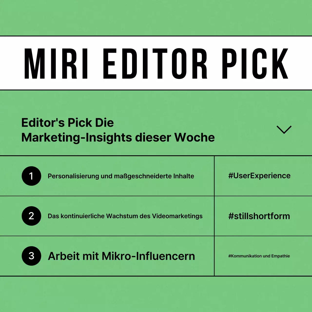 Ein einfacher Marketingbeitrag in Chartreuse und Weiß