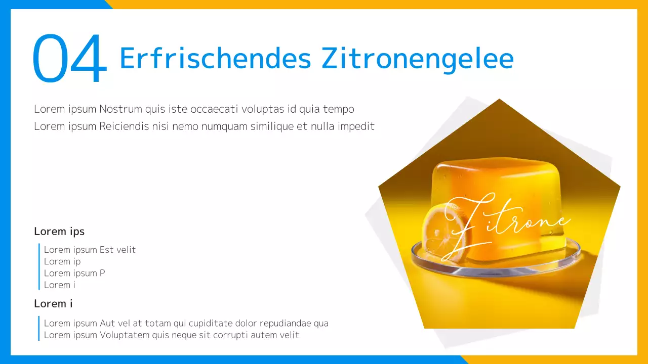 Ein erfrischendes Rezept für ein Sommerdessert - Einführung in Gelb und Hellblau