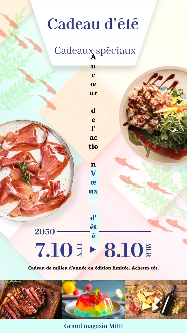 Mignon produit aux couleurs pastel pour la promotion des cadeaux de milieu d'année.