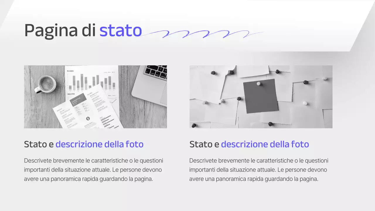 Un rapporto di pianificazione strategica aziendale grigio e semplice