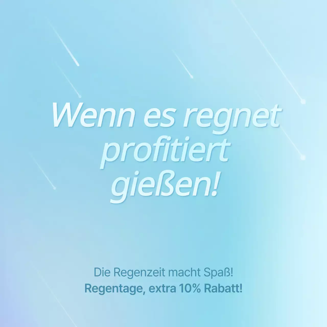 Einfache Veranstaltungsanzeige für die Regenzeit in Hellblau