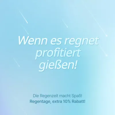 Einfache Veranstaltungsanzeige für die Regenzeit in Hellblau