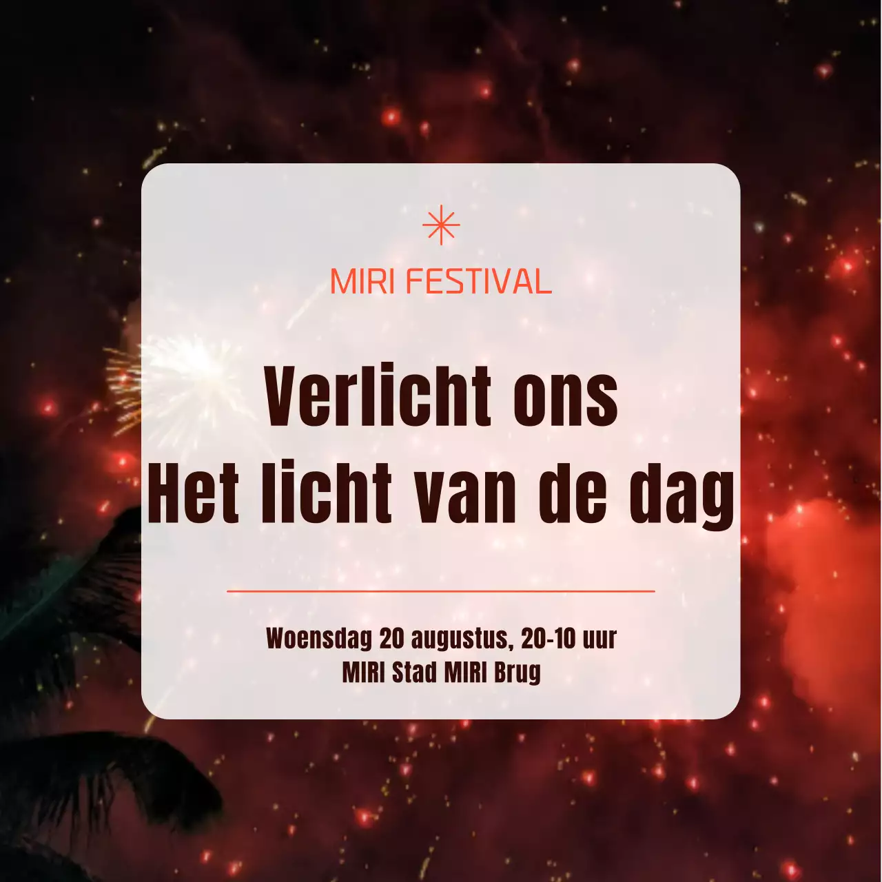Een moderne zomerfestivalpaal in rood en oranje